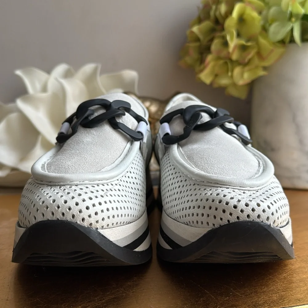 Softwaves Cassie Platform Loafers in White Ice - Picture 3 of 16